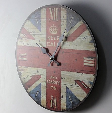 草莓C.C幸福舖 zakka雜貨 Vintage美式酒吧工業LOFT英倫皇冠LONDON英國國旗掛鐘 時鐘 圓鐘 造型鐘