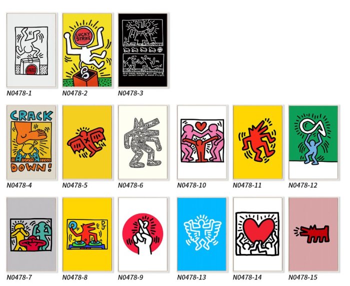 INHUASO 癮｜画｜所   Keith Haring凱斯哈林塗鴉大師版畫美式風格裝飾畫現代客廳掛畫酒吧走廊牆壁畫