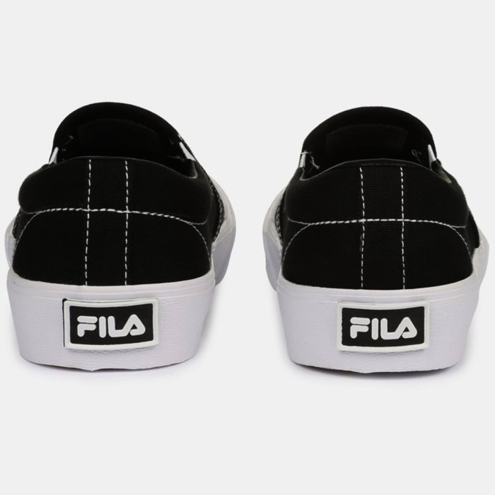 【AYW】FILA CLASSIC SLIP-ON CANVAS 黑色 經典復古 帆布 懶人鞋 平底鞋 休閒鞋 運動鞋