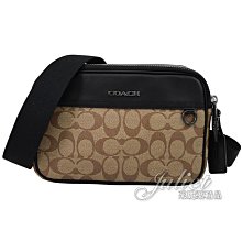 【茱麗葉精品】全新精品 COACH 專櫃商品 C4149 皮革拼接PVC印花斜背包.卡其/黑 現貨