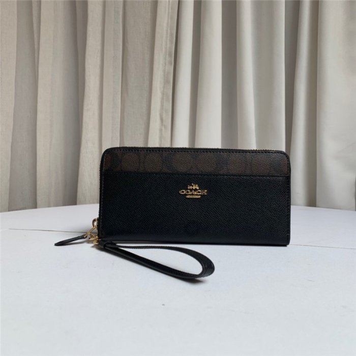 北美精品代購 COACH 76971 女式拉鏈長夾 附手腕帶 零錢包 內置12個信用卡位 禮品盒包裝 附購證