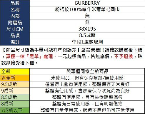 BRAND楓月 BURBERRY 巴寶莉 粉格紋100%喀什米爾羊毛圍巾 披肩 冬天必備 保暖 經典格紋