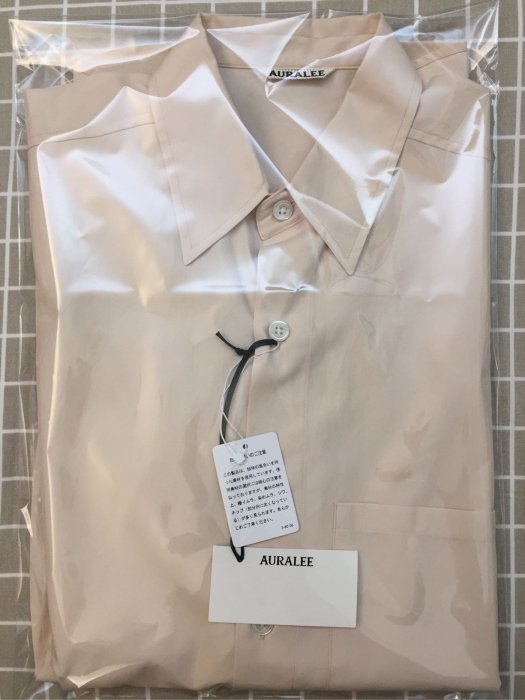 少穿20AW Auralee Washed Finx Twill Big Shirts-Light Pink 4號