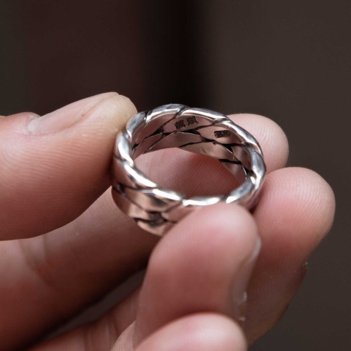 牛仔偵探 新牌子來了! 日本光嵐扭曲雙環純銀戒指古老傳統工藝打造