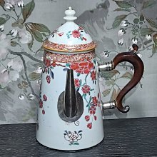 歐美回流 清代  雍正年製 胭脂紅 粉彩 咖啡壺 (老改)