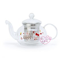 ♥小花花日本精品♥Hello Kitty冬季系列 透明耐熱玻璃 茶壺 咖啡壺 泡茶壺 附濾網 下午茶必備11188001