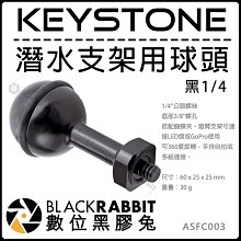 數位黑膠兔【 KEYSTONE 潛水支架用球頭 黑色 1/4 】長6CM 蝴蝶夾 LED燈 防水 連接 燈臂支架