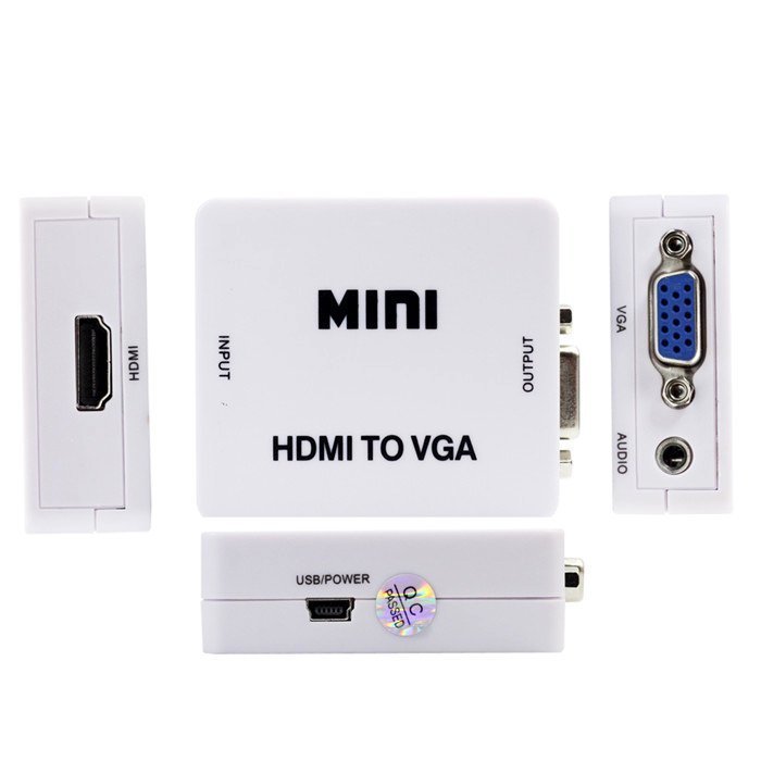 台灣晶片HDMI轉VGA HDMI2VGA轉接盒 MOD 有線無線數位電視 選台器 機上盒 轉CRT / LCD電腦螢幕