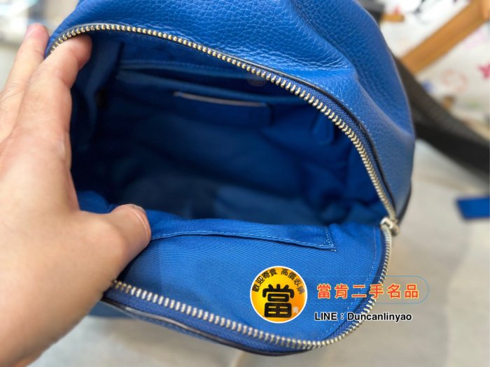 《當肯二手名品》COACH  藍色 全皮 mini 後背包 ㊣