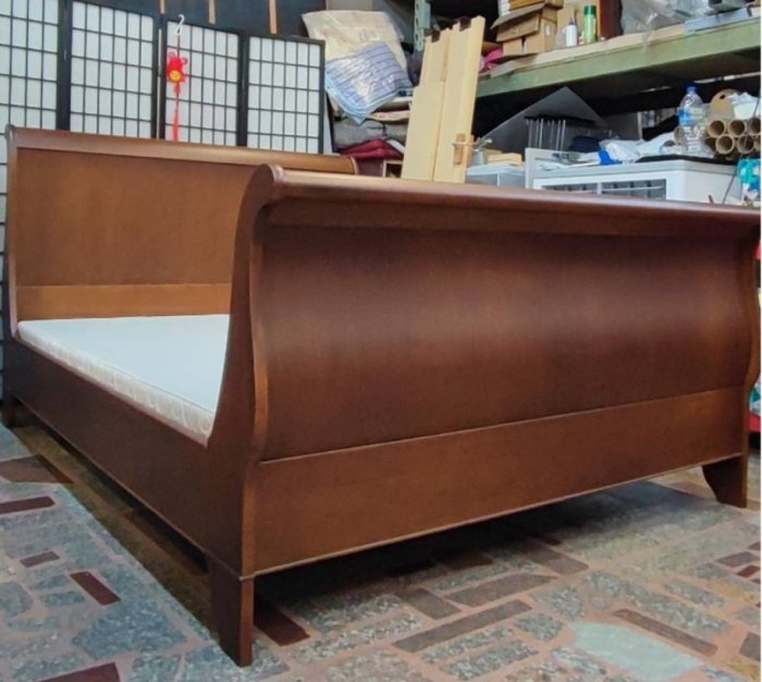 南港二手家具推薦 T2201-3 進口標準雙人五尺 全柚木床架組 雙人床架 床底 床板 實木床架 床頭 另外有賣掀床