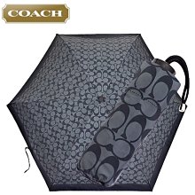 ☆【COACH館】☆【COACH LOGO 四折折疊式雨傘】☆【C4322】黑色/抗UV