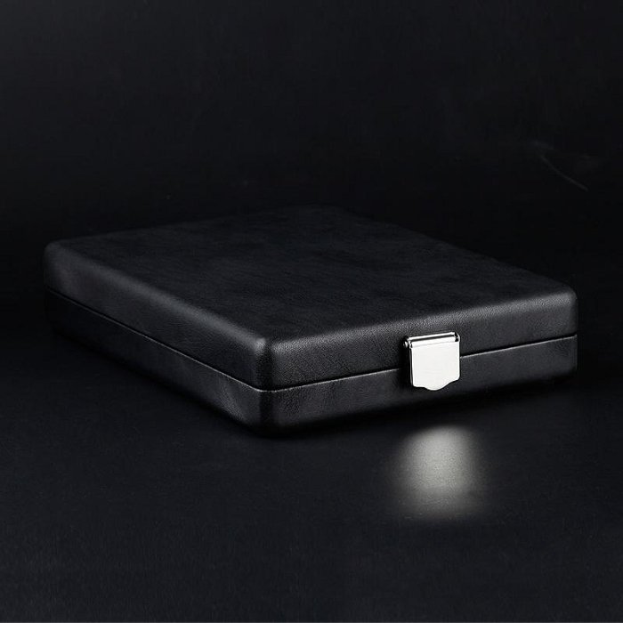 珠寶裸鉆盒裸石展示收納盒子高檔黑色真皮絨布戒面彩色寶石收納盒