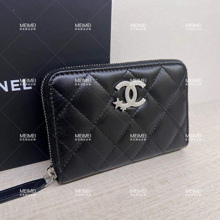 30年老店 預購 CHANEL 銀釦 拉鍊 零錢包 黑色 AP3728 香奈兒