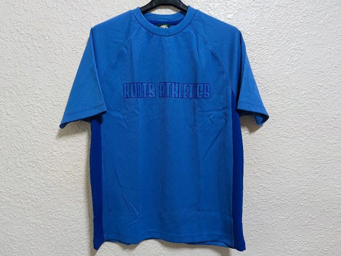 ☆ROOTS ATHLETICS系列 藍色 運動排汗 短袖T恤(L)☆