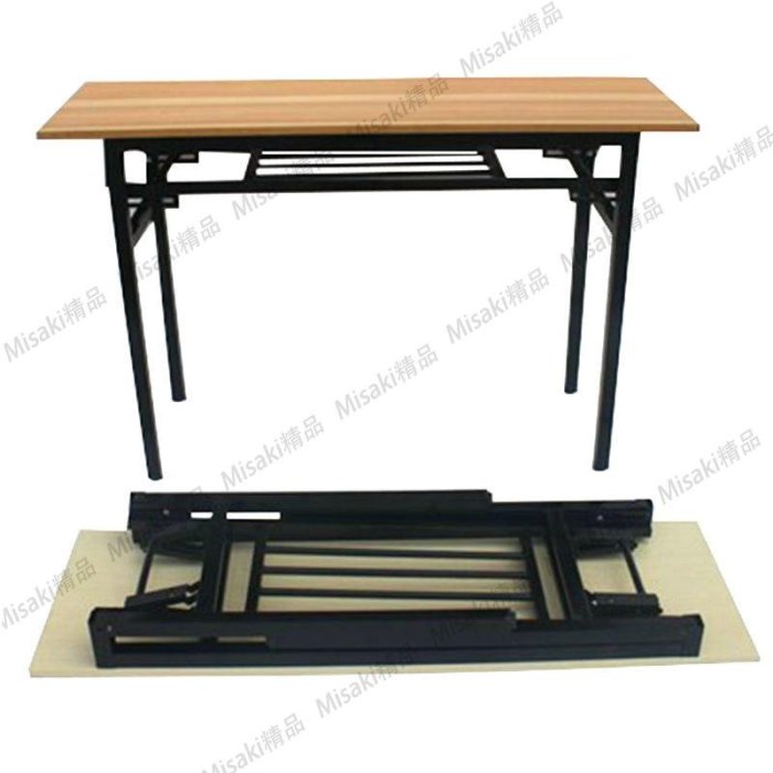 簡易折疊桌子辦公桌會議桌培訓桌長條桌折疊餐桌學習電腦桌包郵鐵板凳-Misaki精品