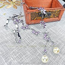 珍珠林~珍珠鑽鏈組~10MM深海硨磲貝珍珠搭配堇紫色晶鑽鋯石#206+14