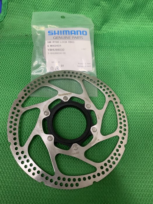 [ㄚ順雜貨鋪]全新 Shimano SM-RT80-S 160mm國際六孔碟片+鎖片