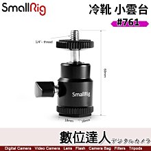 【數位達人】SmallRig 761 冷靴座 小雲台 迷你球型雲台 1/4"螺絲 / 監控 LED燈 麥克風