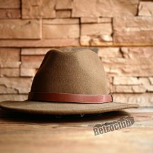 週日結標 Retro CLUB【一元起標】【二手】美國品牌 BRIXTON 咖啡色 羊毛 紳士帽 N23041