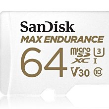 SanDisk MAX ENDURANCE microSDXC 64GB 極致耐寫記憶卡 12萬小時 V30 公司貨 SDSQQVR