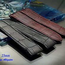 【時間探索】進口純正鱷魚皮-卡地亞 Cartier Santos 100 山度士 代用進口高級錶帶 23mm.20mm