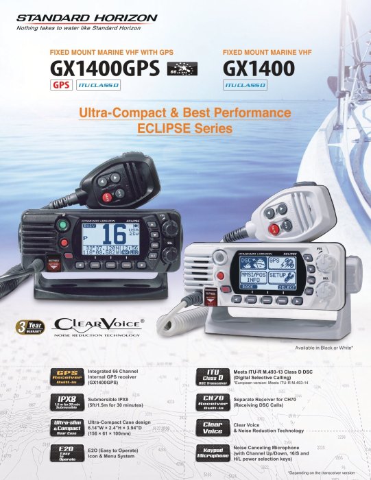 STANDARD HORIZON GX1400B Eclipse 25W Fixed Mount VHF Radio