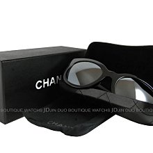 金鐸精品~2227 CHANEL 香奈兒 CH5358 亮黑鏡架黑灰水銀色鏡片雙C雕花LOGO女士太陽眼鏡