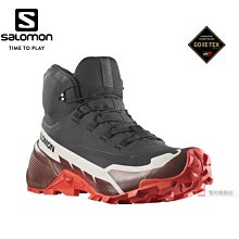 -7折出清-Salomon 男 CROSS HIKE 2 GTX 中筒登山鞋/L41735900/黑 深褐紫火炬紅