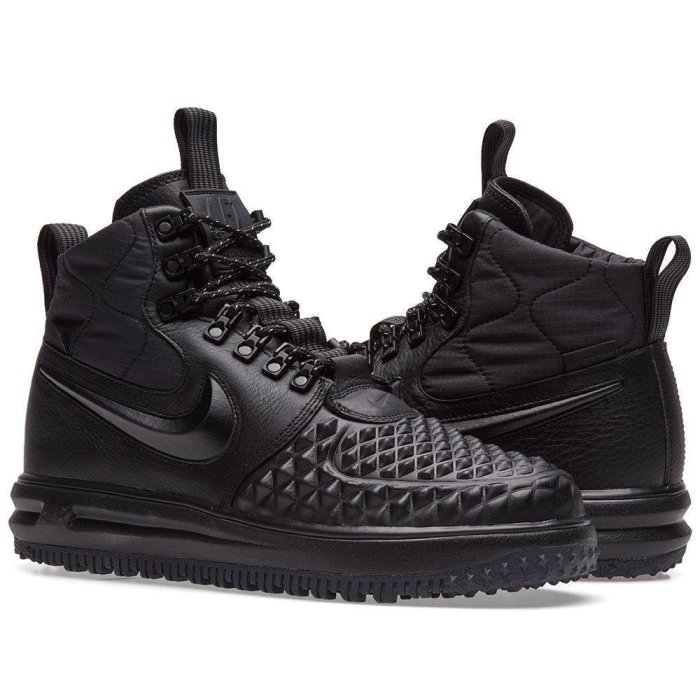 =CodE= NIKE LUNAR FORCE 1 DUCKBOOT 皮革籃球鞋(黑)916682-002 AF-1.男