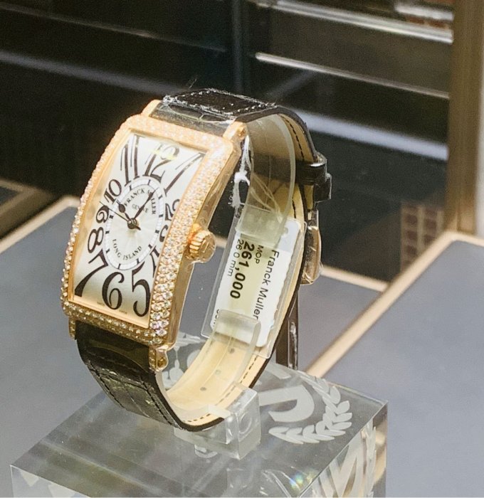 專櫃名牌名錶Franck Muller 法蘭克穆勒 Long Island 全18K玫瑰金 原鑲鑽石婉錶 豪華鑽錶 手錶