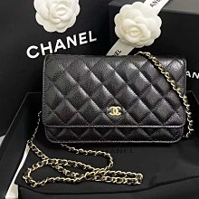 Chanel WOC AP0250 Chain wallet 包 荔枝紋肩背包 黑金鍊 現貨