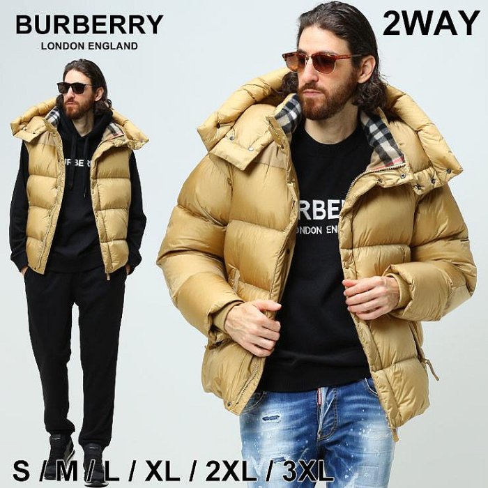 【EZ兔購】~正品 Burberry 羽絨 連帽 外套 可拆變 背心 ~現貨 S ~ L 原價62700