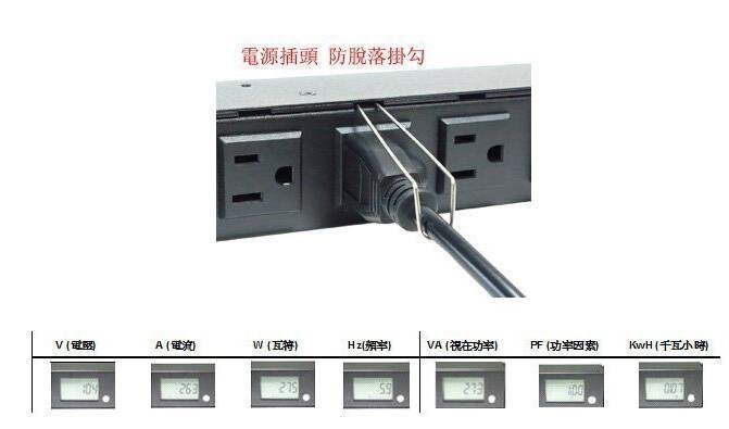 【雅虎A店】1U PDU 10孔插座 機架橫式電源 20A 全功能LCD電表 防突波 負載跳脫重置 機櫃電源 PDU