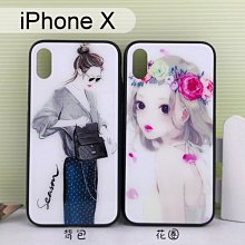 彩繪玻璃保護殼 iPhone X / Xs (5.8吋) 背包 花圈