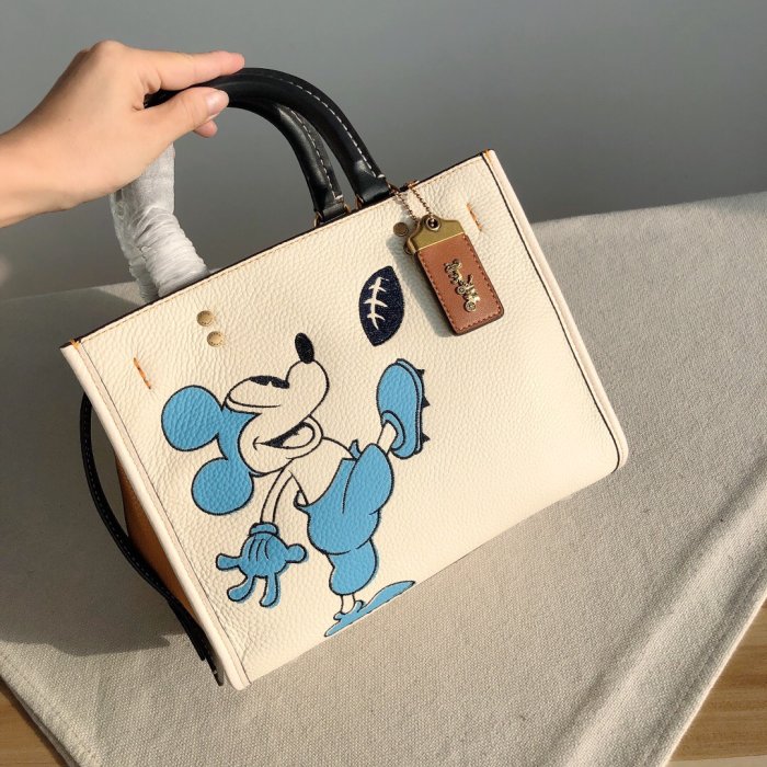 現貨熱銷-COACH 6166 Disney Rouge 米奇手提包 單肩包 購美國代購Outlet專場 可團購