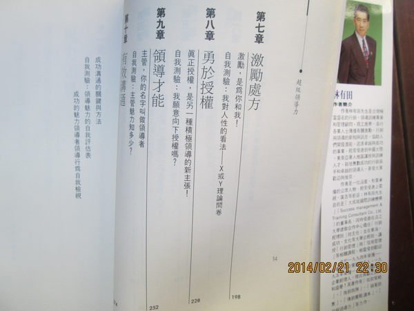 圖書~超級領導力--成功領導的十大法則..林有田著..目錄如圖示