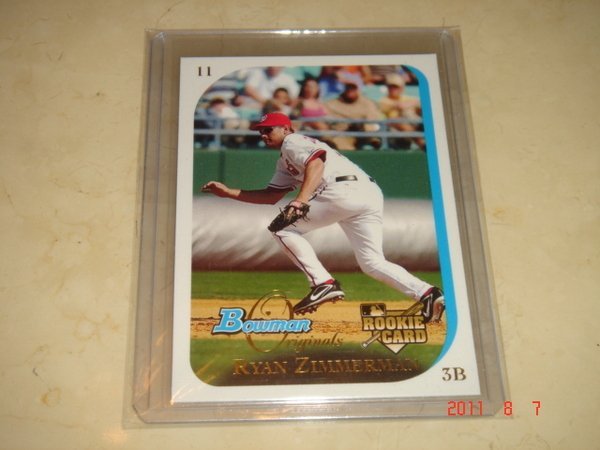 美國職棒 Nationals Ryan Zimmerman 2006 Bowman Originals  #40 RC 新人卡 球員卡