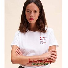 小V私家~ 法國 SZ 法式小眾設計師 愛心方程式刺繡 寬鬆圓領短袖T恤上衣 (T1801)