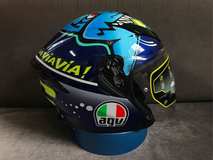 [阿群部品］義大利版AGV K5-JET Rossi Misano 2015 鯊魚 彩繪 3/4 半罩帽 ROSSI 內墨鏡 Via Via Via K5JET