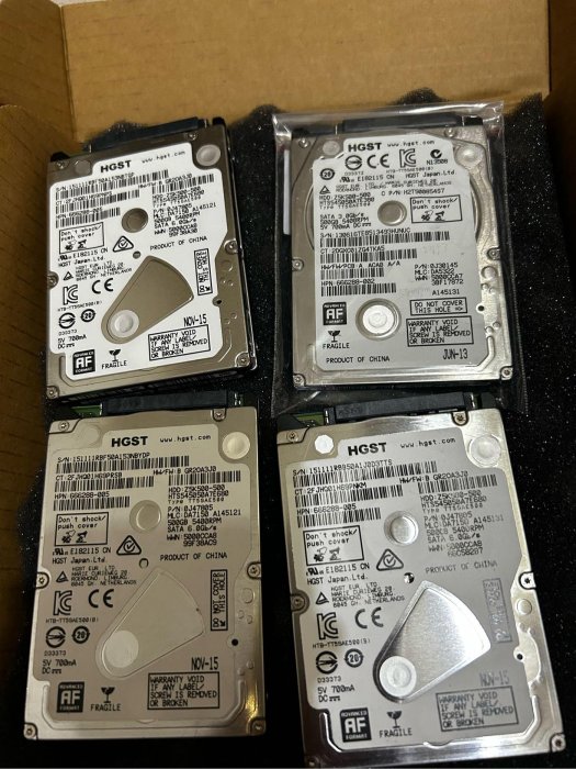 二手Seagate/HGST/Hitachi …..2.5吋 筆電硬碟500GB SATA介面 筆記型電腦硬碟，台北面交