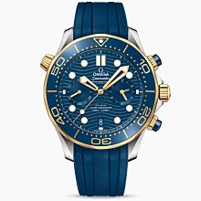 OMEGA 210.22.44.51.03.001 歐米茄 手錶 44mm 海馬300 計時碼表 藍面盤 膠帶