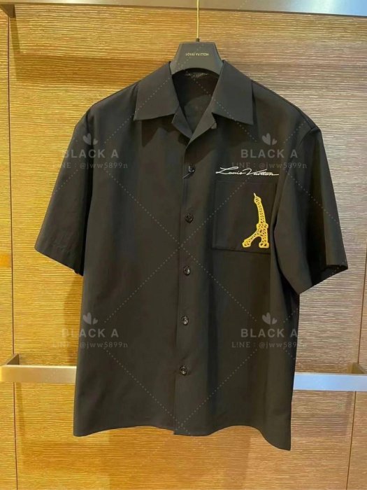 【BLACK A】LV SS24 菲董男裝 刺繡保齡球衣版型襯衫 白色/黑色 價格私訊