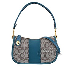 【茱麗葉精品】全新精品 COACH 專櫃商品 CD678 Swinger 緹花拼接兩用腋下包.松石綠 現貨