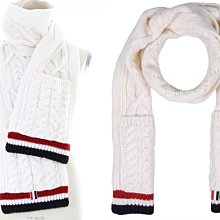 喬瑟芬【Thom Browne】清倉特價～2018秋冬 Aran Cable Knit 100%羊毛 口袋 麻花 圍巾