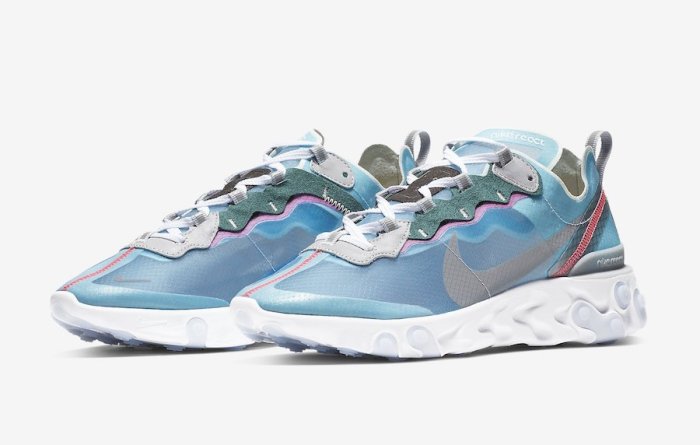 R'代購 Nike React Element 87 Royal Tint 冰藍 透明 AQ1090 400 男女