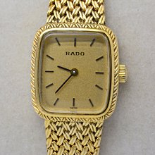 《寶萊精品》RADO 雷達金黃方型手動女子錶