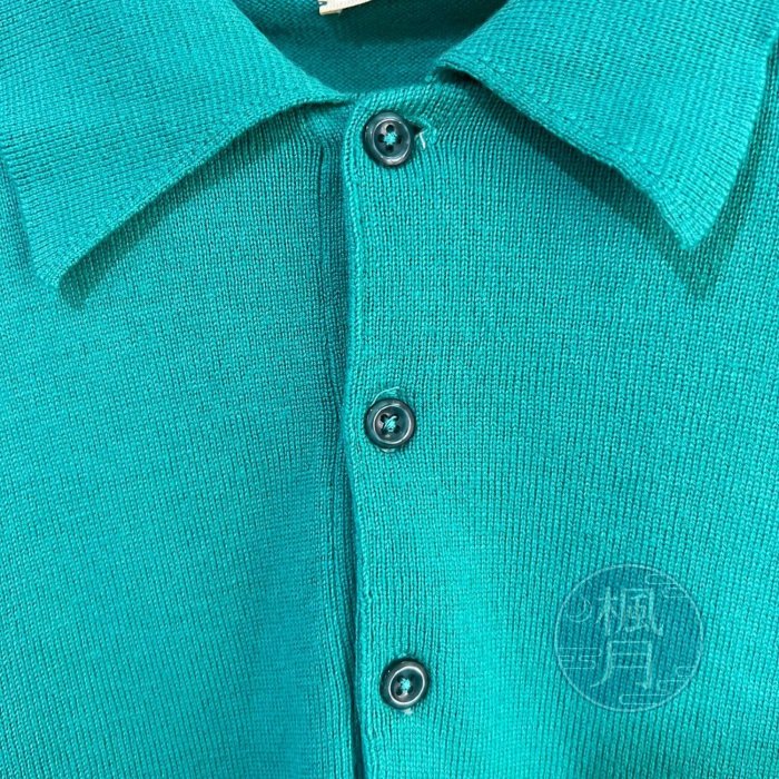 BRAND楓月 BALLY 巴利 湖水綠 長袖 POLO 毛衣 #40 秋冬服飾 針織 上衣 衣服