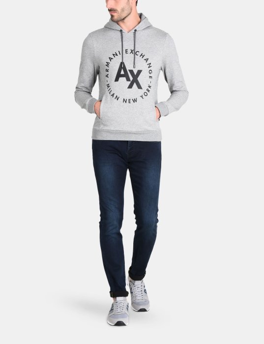 【A/X男生館】【ARMANI EXCHANGE大LOGO印圖連帽T恤】【AX001F1】(XS)