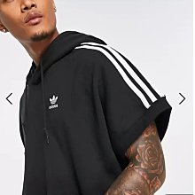 (嫻嫻屋) 英國ASOS-adidas Originals 黑色連帽短袖上衣 預購款 EF23