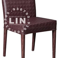 【品特優家具倉儲】@-B502-07餐椅洽談椅伯朗餐椅胡桃腳菱格紋
